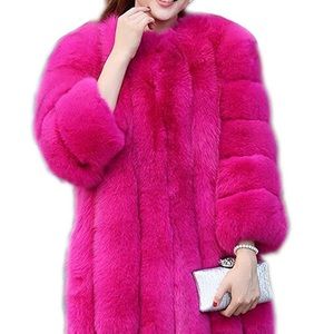 Hot Pink Faux Fur Coat